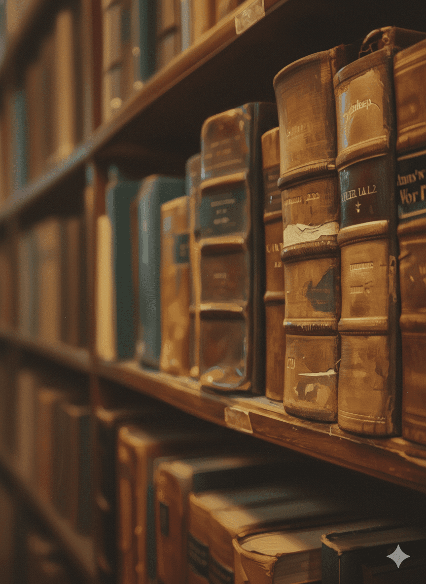 Shelves of old books